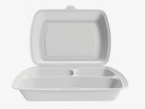 Take-out lunch polystyrene box 02 3D Модель