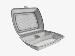 Take-out lunch polystyrene box 02 3D Model