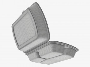 Take-out lunch polystyrene box 02 3D Модель
