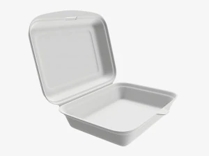 Take-out lunch polystyrene box 03 3D Model
