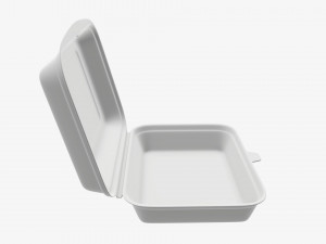 Take-out lunch polystyrene box 03 Model 3D