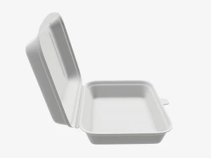 Take-out lunch polystyrene box 03 3D Model