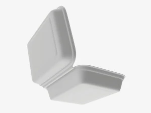 Take-out lunch polystyrene box 03 3D Model