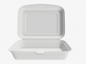 Take-out lunch polystyrene box 03 Model 3D