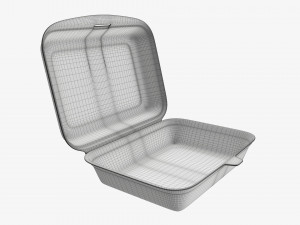 Take-out lunch polystyrene box 03 Model 3D