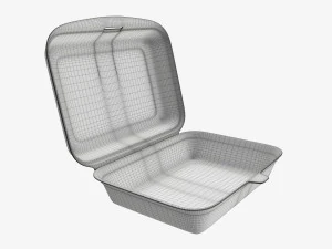 Take-out lunch polystyrene box 03 3D Model