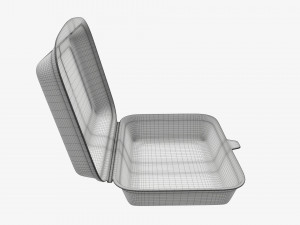 Take-out lunch polystyrene box 03 Model 3D
