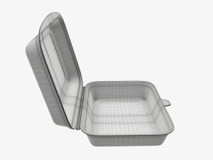 Take-out lunch polystyrene box 03 3D Model
