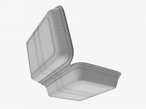 Take-out lunch polystyrene box 03 Model 3D