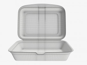 Take-out lunch polystyrene box 03 Model 3D