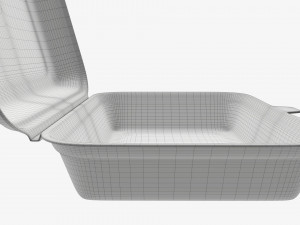 Take-out lunch polystyrene box 03 Model 3D