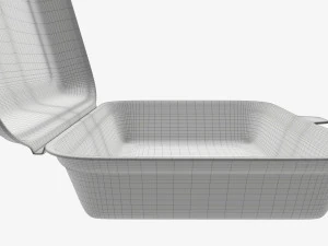 Take-out lunch polystyrene box 03 3D Model