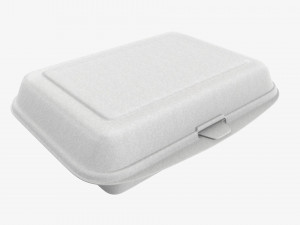 Take-out lunch polystyrene box 03 closed Modelo 3D