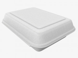 Take-out lunch polystyrene box 03 closed Modelo 3D
