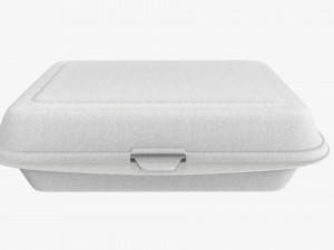 Take-out lunch polystyrene box 03 closed Modelo 3D