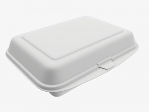 Take-out lunch polystyrene box 03 closed Modelo 3D