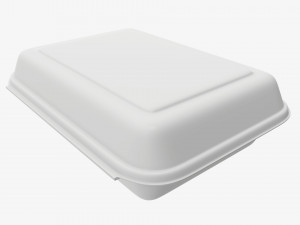 Take-out lunch polystyrene box 03 closed Modelo 3D