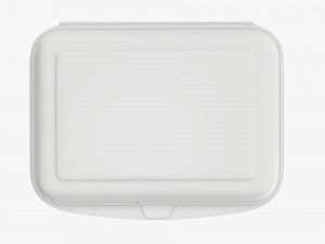 Take-out lunch polystyrene box 03 closed Modelo 3D
