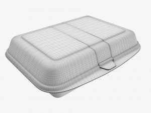 Take-out lunch polystyrene box 03 closed Modelo 3D
