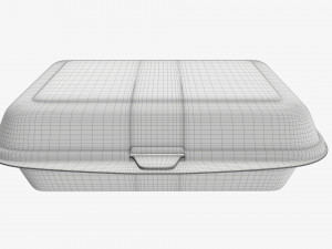 Take-out lunch polystyrene box 03 closed Modelo 3D