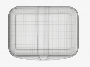 Take-out lunch polystyrene box 03 closed Modelo 3D
