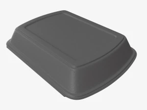 Take-out lunch polystyrene box 04 closed 3D Model