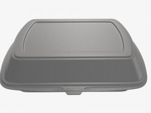 Take-out lunch polystyrene box 04 closed Modelo 3D
