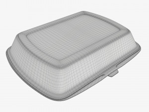 Take-out lunch polystyrene box 04 closed Modelo 3D