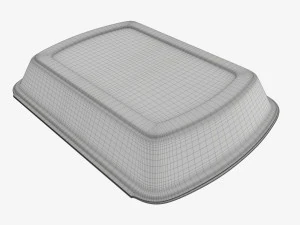 Take-out lunch polystyrene box 04 closed 3D Model
