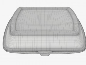 Take-out lunch polystyrene box 04 closed Modelo 3D