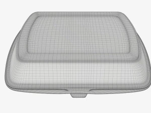 Take-out lunch polystyrene box 04 closed 3D Model