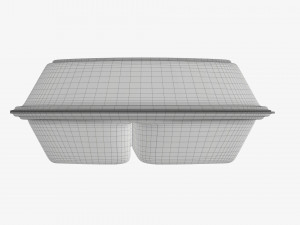 Take-out lunch polystyrene box 04 closed Modelo 3D