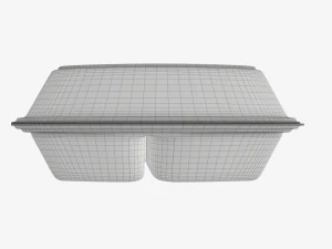 Take-out lunch polystyrene box 04 closed 3D Model
