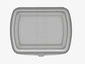 Take-out lunch polystyrene box 04 closed 3D Model