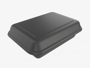 Take-out lunch polystyrene box 05 closed Modelo 3D