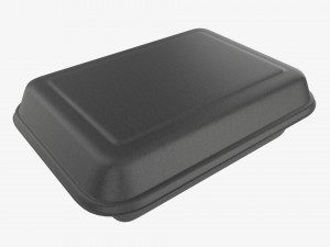 Take-out lunch polystyrene box 05 closed Model 3D