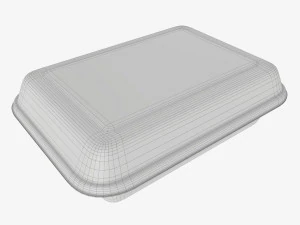 Take-out lunch polystyrene box 05 closed 3D Model