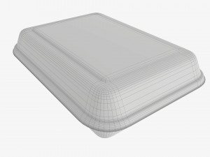 Take-out lunch polystyrene box 05 closed Model 3D