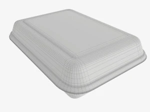Take-out lunch polystyrene box 05 closed 3D Model