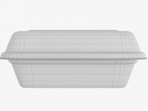 Take-out lunch polystyrene box 05 closed Model 3D
