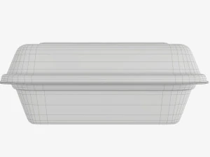 Take-out lunch polystyrene box 05 closed 3D Model