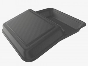 Take-out lunch polystyrene box 06 3D Model