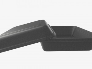 Take-out lunch polystyrene box 06 3D Model