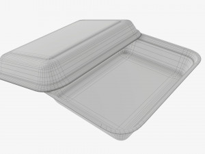 Take-out lunch polystyrene box 06 3D Model