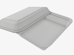 Take-out lunch polystyrene box 06 3D Model