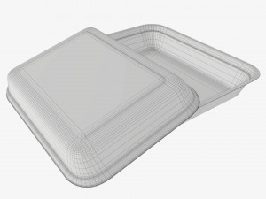 Take-out lunch polystyrene box 06 3D Model