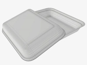 Take-out lunch polystyrene box 06 3D Model