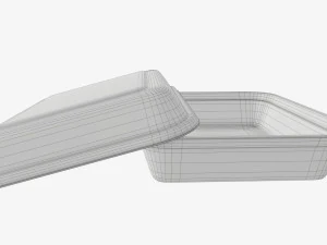 Take-out lunch polystyrene box 06 3D Model