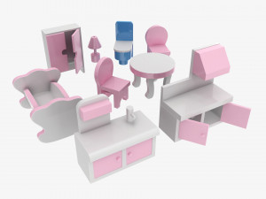 Toy furniture stylized 3D Model