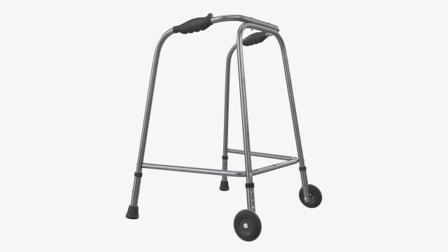 Walking frame with wheels 3D Model .c4d .max .obj .3ds .fbx .lwo .lw .lws